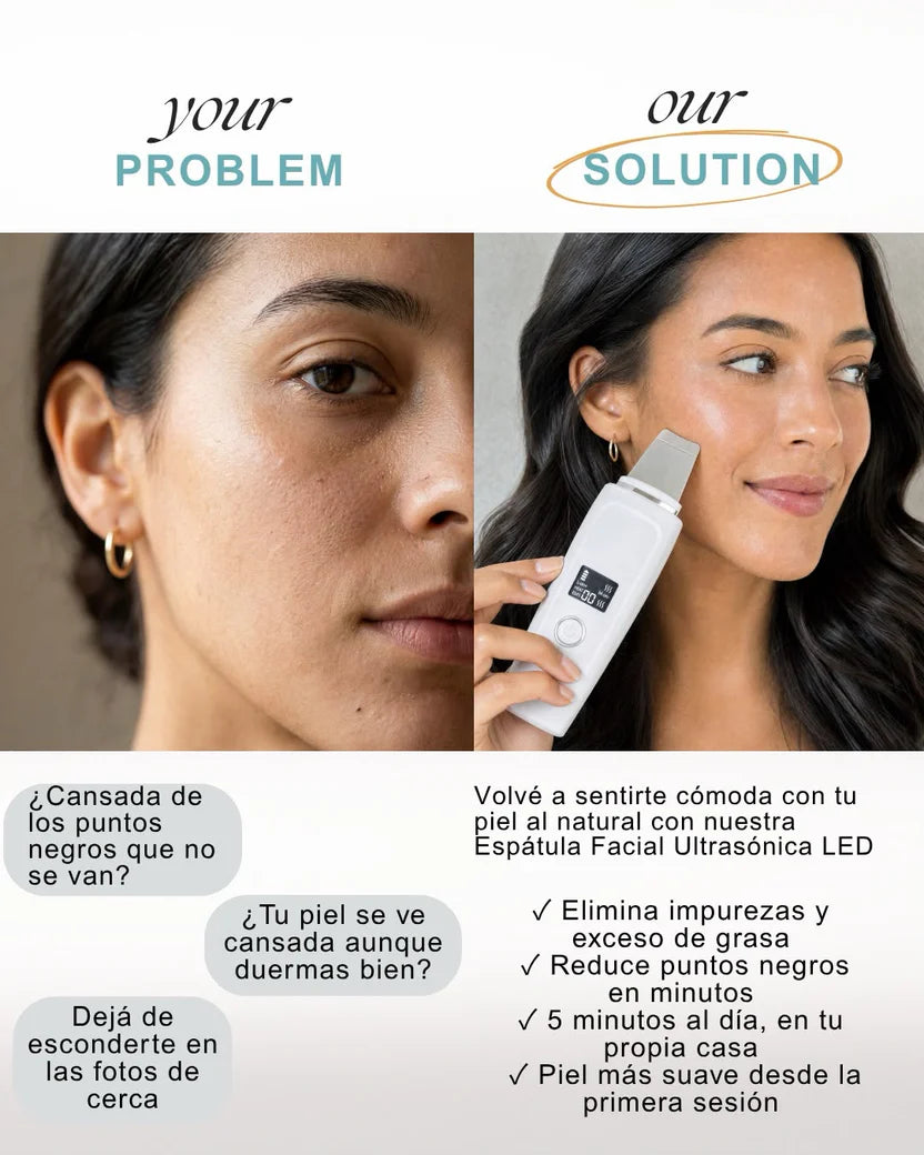 Skin Scrubber LED - Limpiador Facial Ultrasónico