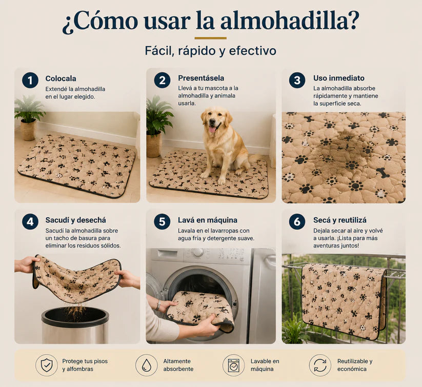PuppyPad – La solución práctica para la higiene de tu mascota + (🎁Limpiador de Olores y Manchas + 3 Libros🎁)
