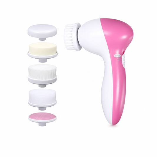 LIMPIADOR FACIAL ELÉCTRICO 5 EN 1 (Piel limpia, suave y luminosa en minutos desde casa)